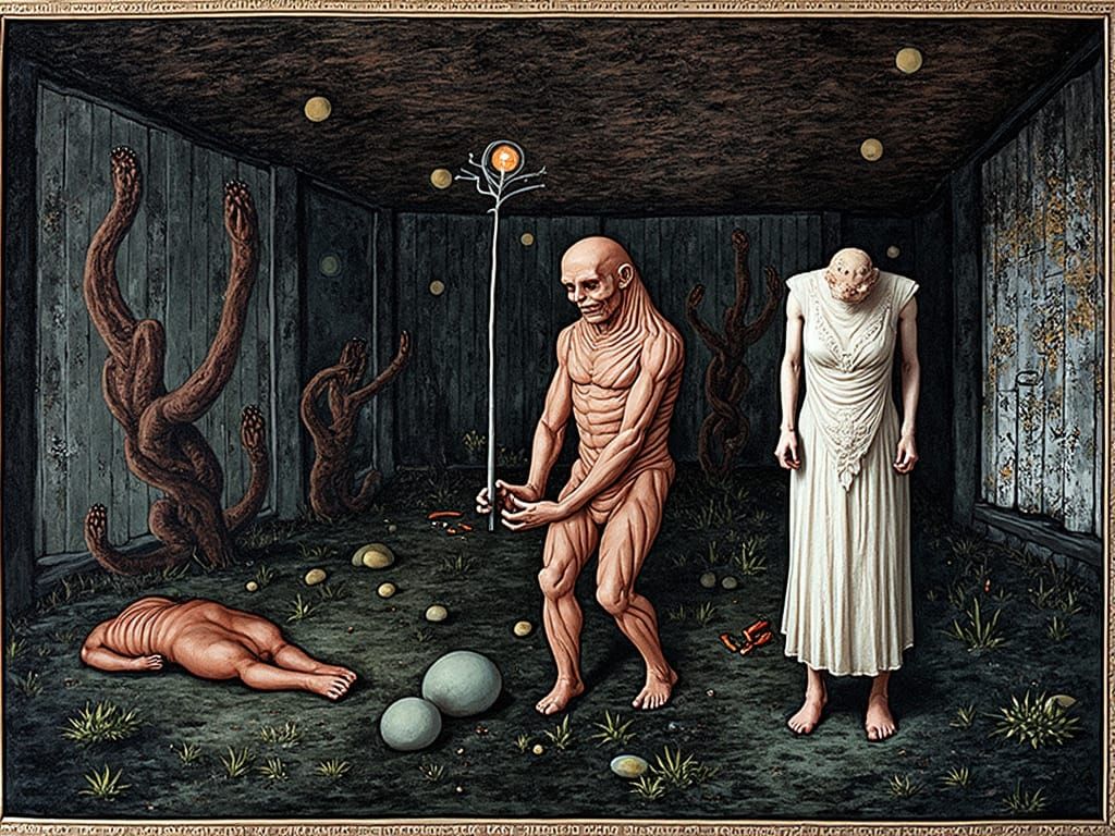 Surrealistic Horror in Dark, Organic Forms