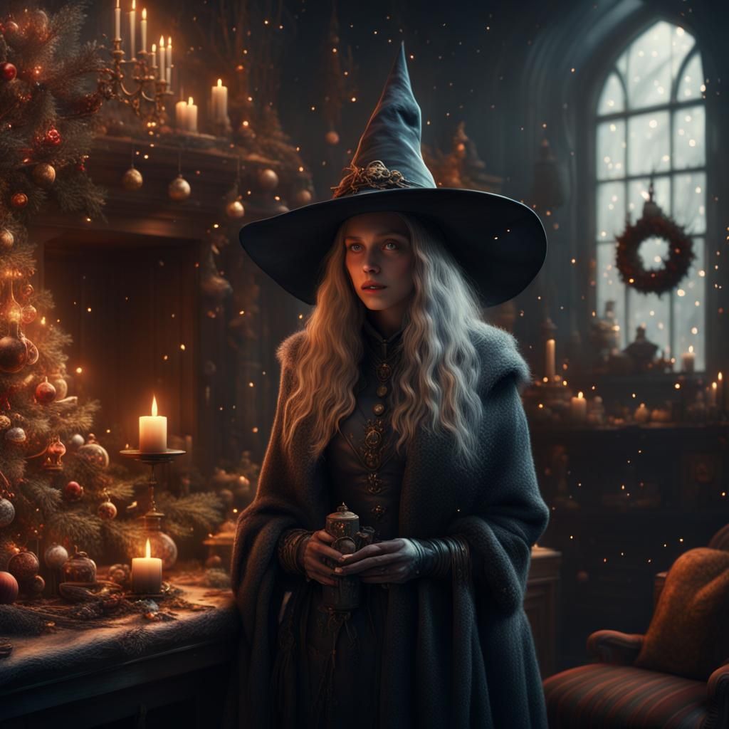 Christmas Witch Digital Matte Painting