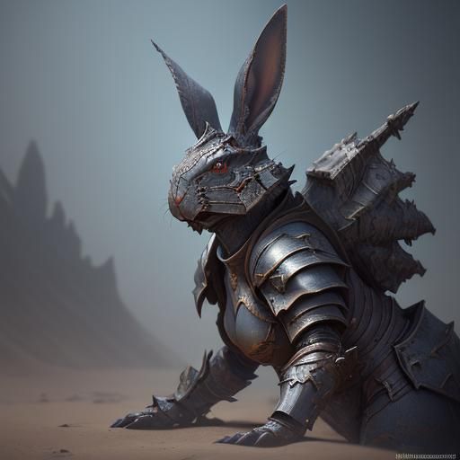 Armored Battle Bunny Concept Art in 8K