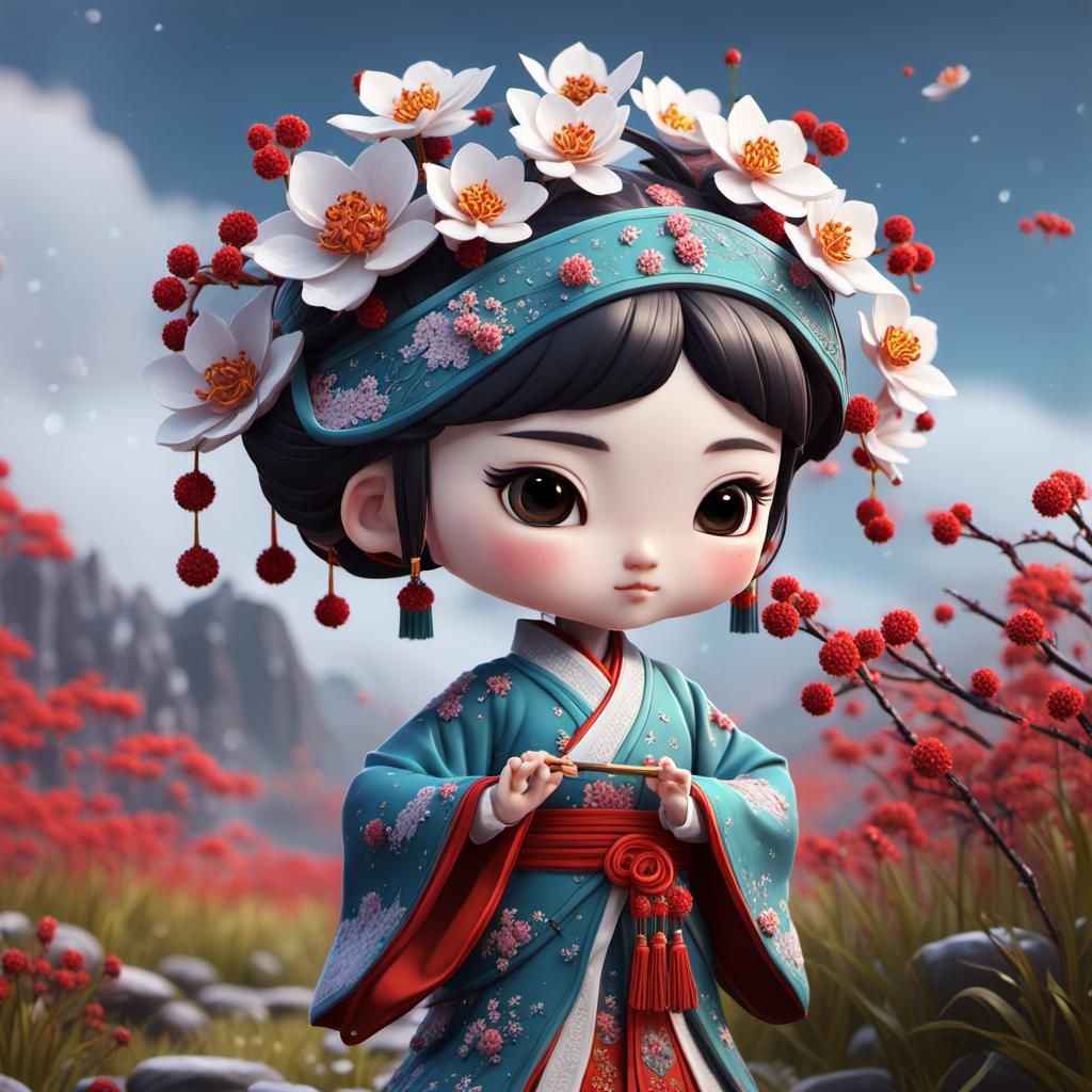 Little kimono girl chibi