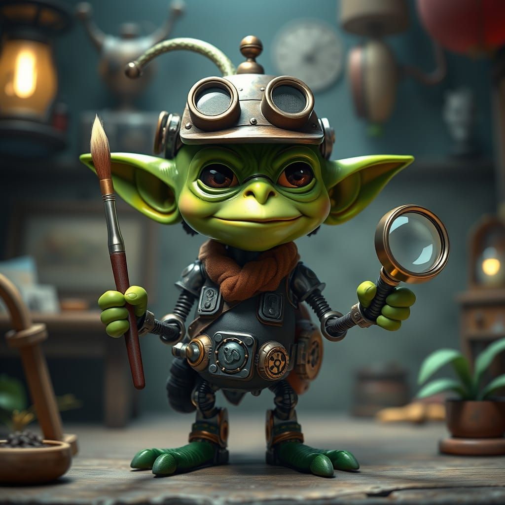 Whimsical Steampunk Goblin Mascot Unveiled