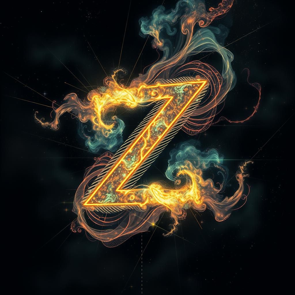 Ethereal Letter Z Nebula in Surrealist Style