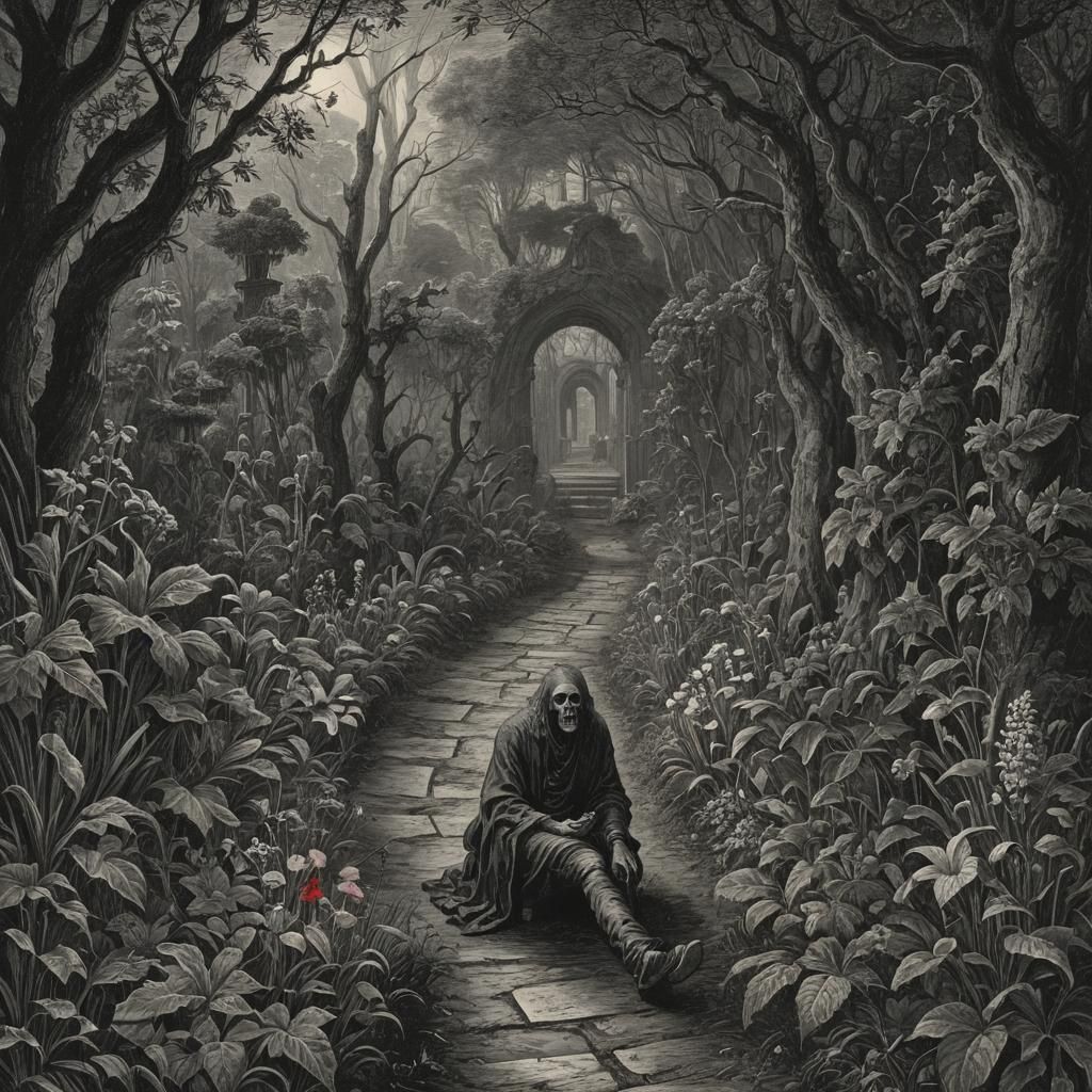 Demonic Garden: A Dark Floral Landscape