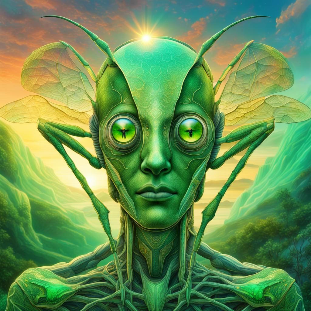 Surreal Mantis Cocoon Unveiled: A Cosmic Portrait