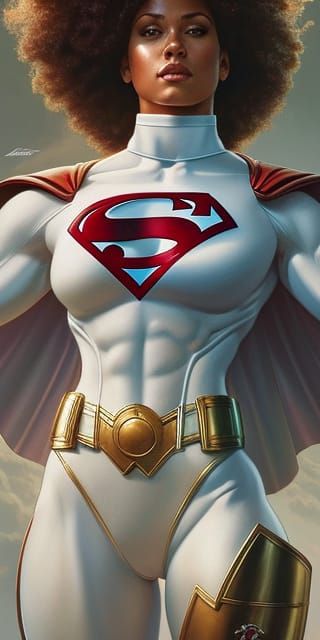 Heroic Power Girl: Realistic Digital Art Portrait