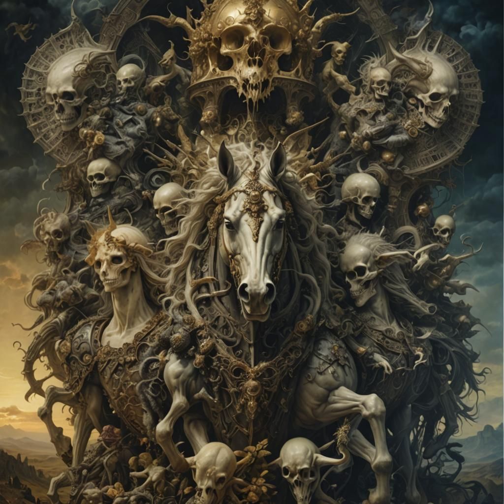 Death Rides: A Surrealist Hyperrealistic Illustration