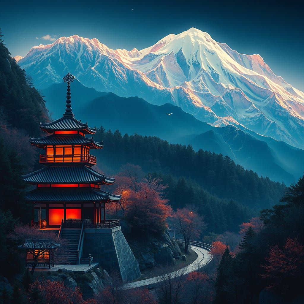 Abstract Optical Illusion in East Asian Styles