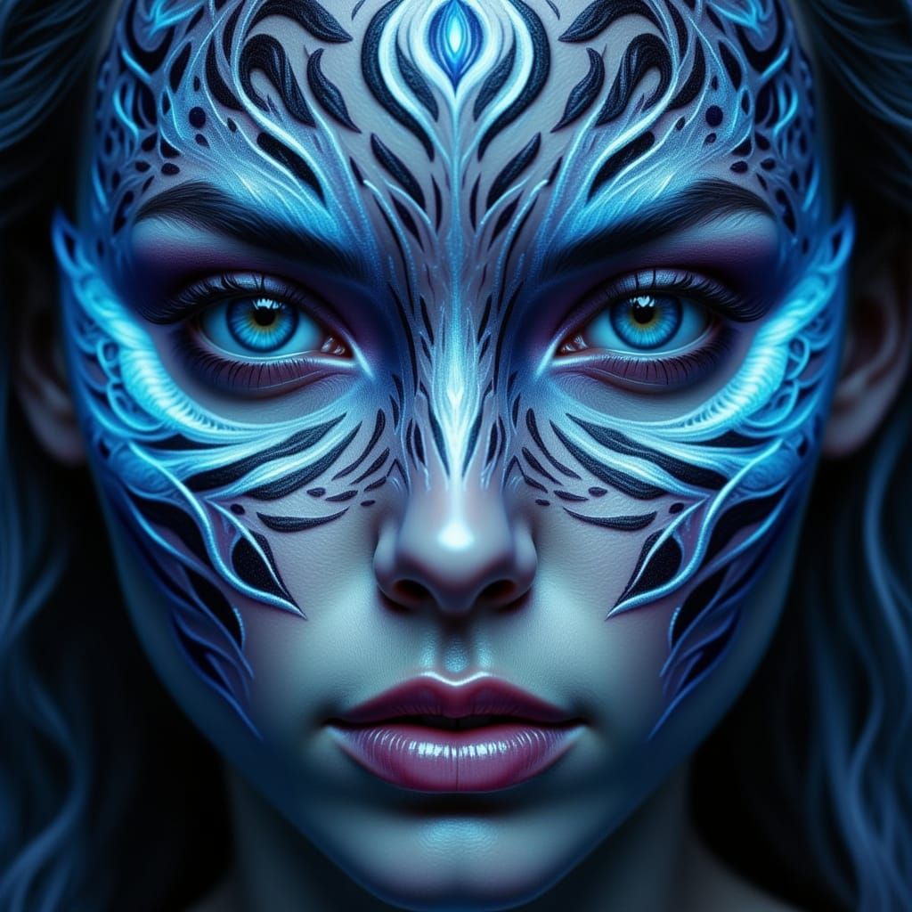 Ethereal Woman with Mandala Face Paint