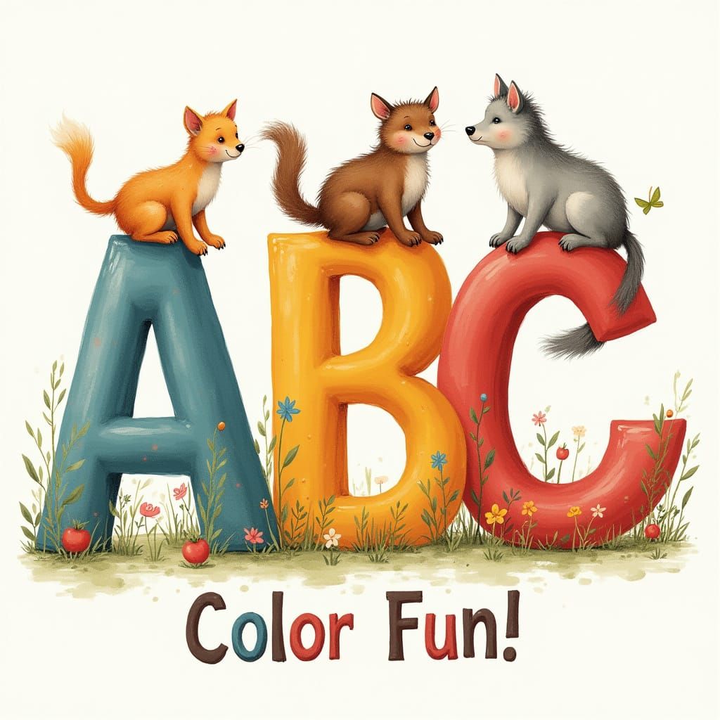 Cute Animals ABC Coloring Book Cover