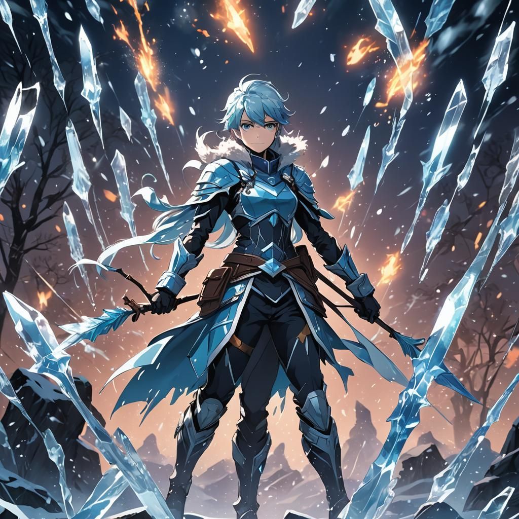 Icy Magic Arrow in Anime Style