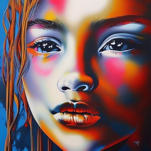 Sad Girl Graffiti Art in Street Style