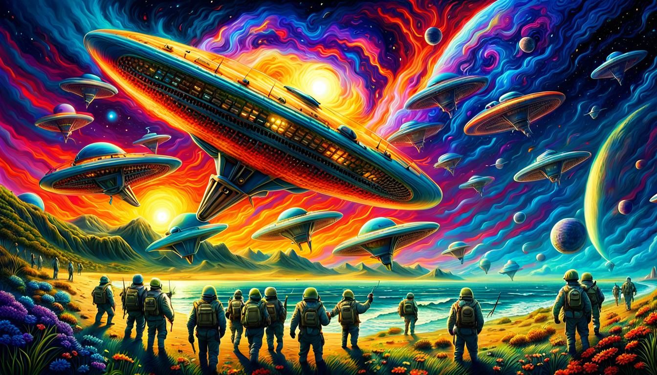 Aliens Invade Normandy in a Digital Illustration