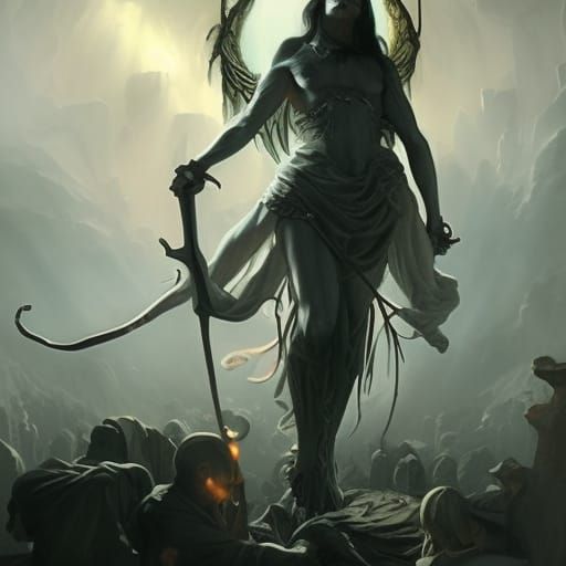 Dark Angel God of Corruption: Hyperdetailed Concept Art