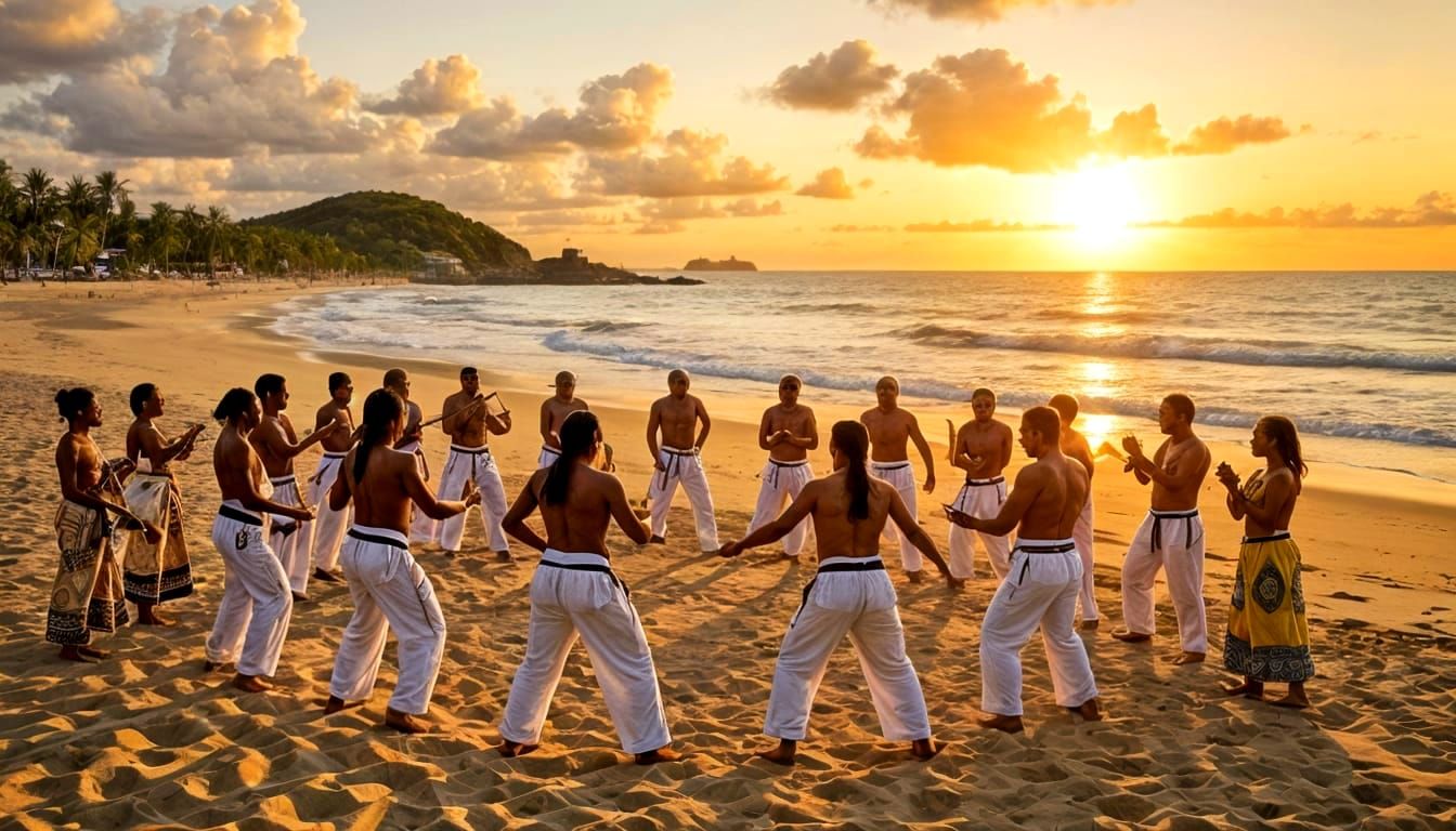 Sunset Capoeira Roda on Bahia Beach