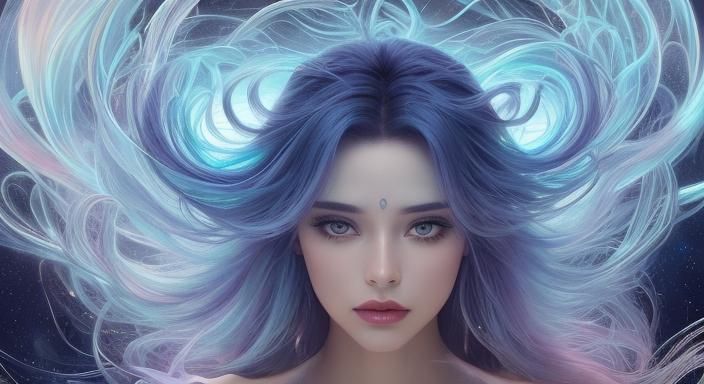 Iridescent Entity Emerges from Mist in Surreal Style