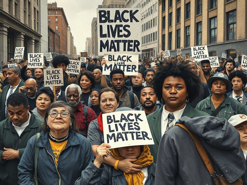 Black Lives Matter Solidarity in Comical Urban Style