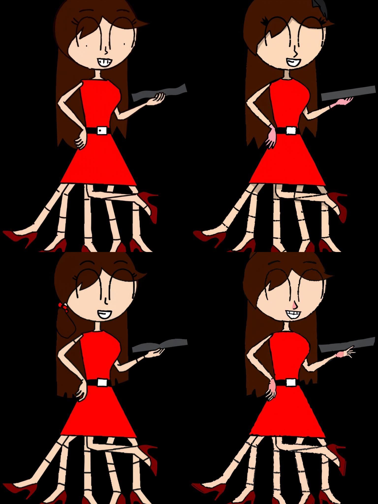 Animated Woman Tap Dancing in Manga Style