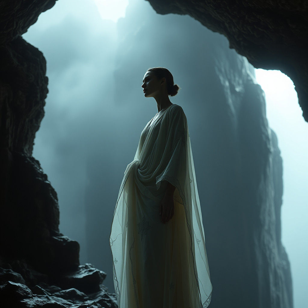 Goddess of Silence in Misty Mountain Cave