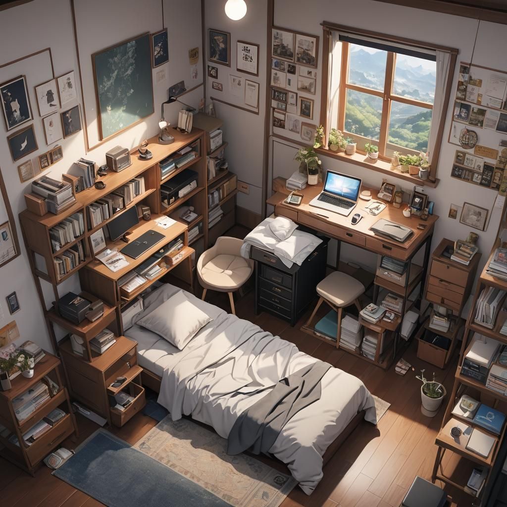 Detailed 3D Anime Room Design in 8K Resolution