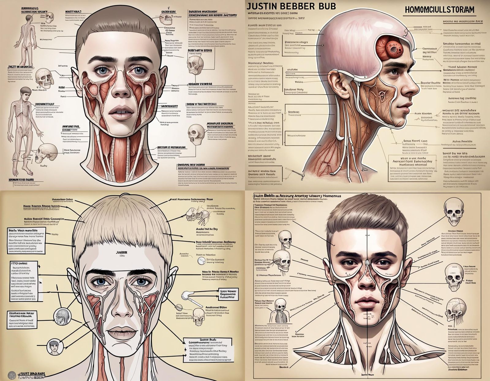 Horrific Anatomy Diagram of a Justin Bieber Homunculus