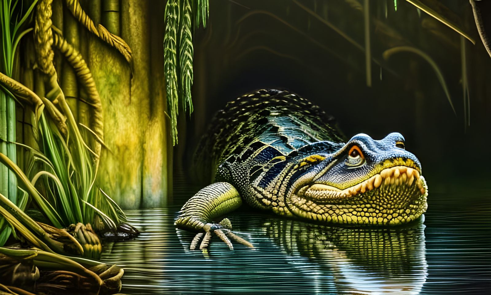 alligator emerging from the sewers