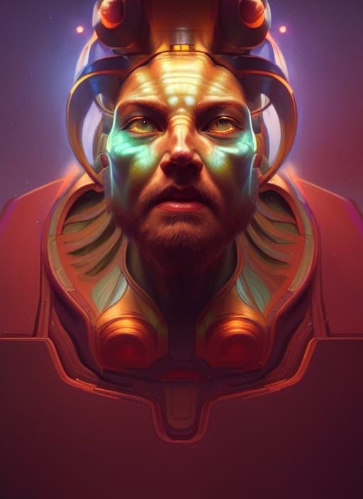 Ancient Alien Portrait in Cosmic Horror Style