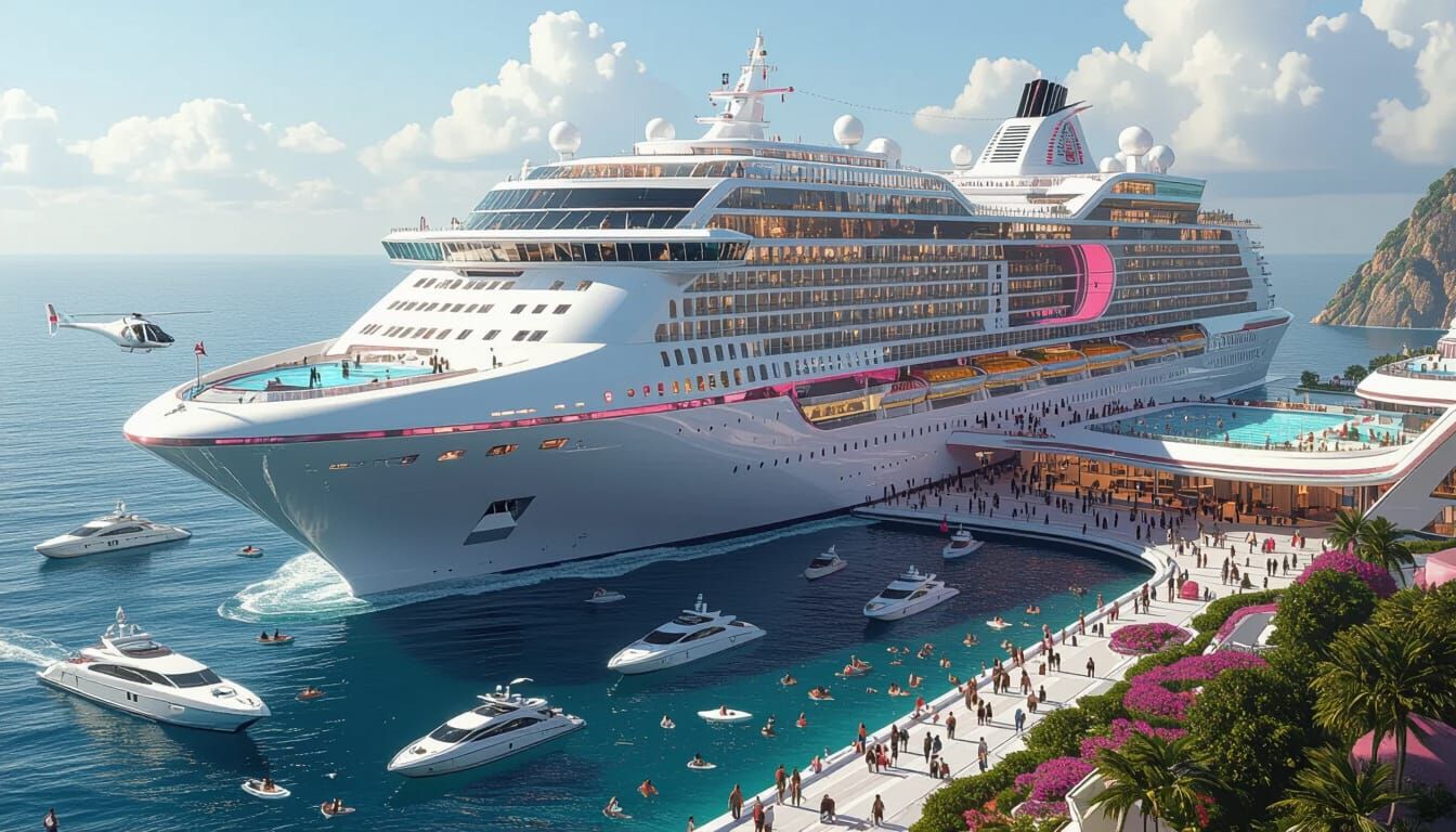 Futuristic Cruise Ship Resembling Shopping Mall
