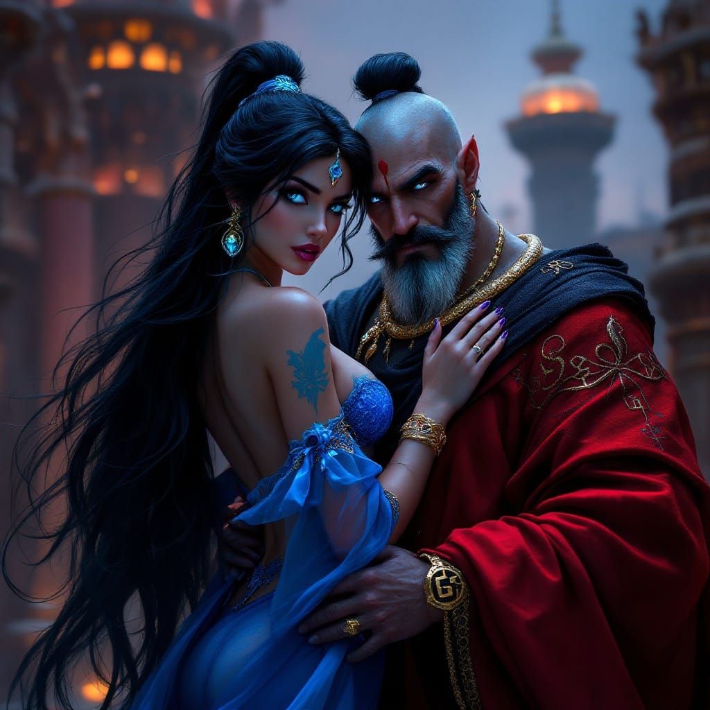 Goth Princess Jasmine in a Dark Arabic Castle
