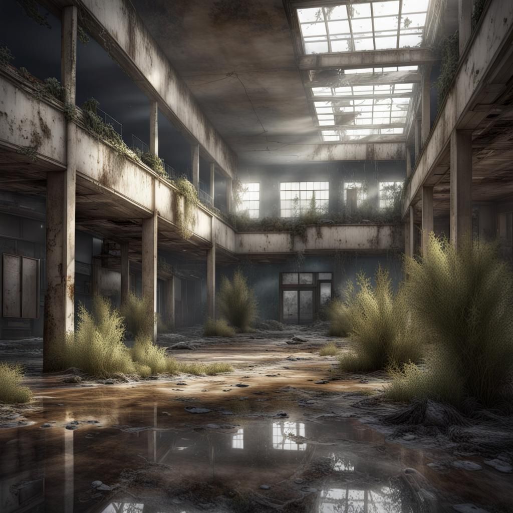 Haunted Liminal Shopping Mall with Ghosts