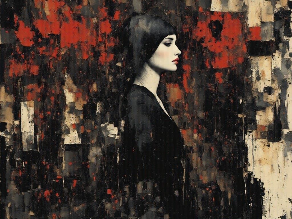 Haunting Portrait of Ethereal Gothic Young Woman