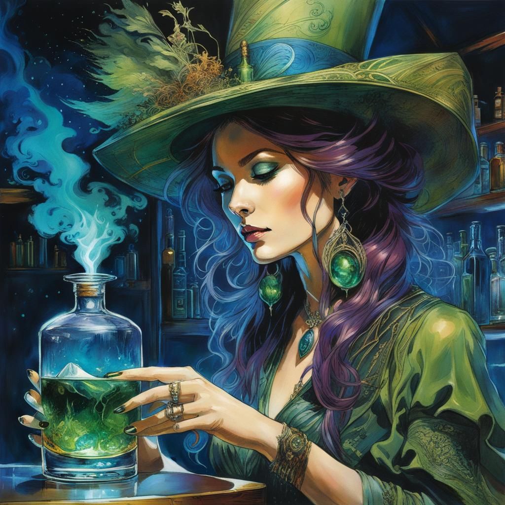 Cosmic Witch Mixologist Crafts Mystical Whiskey