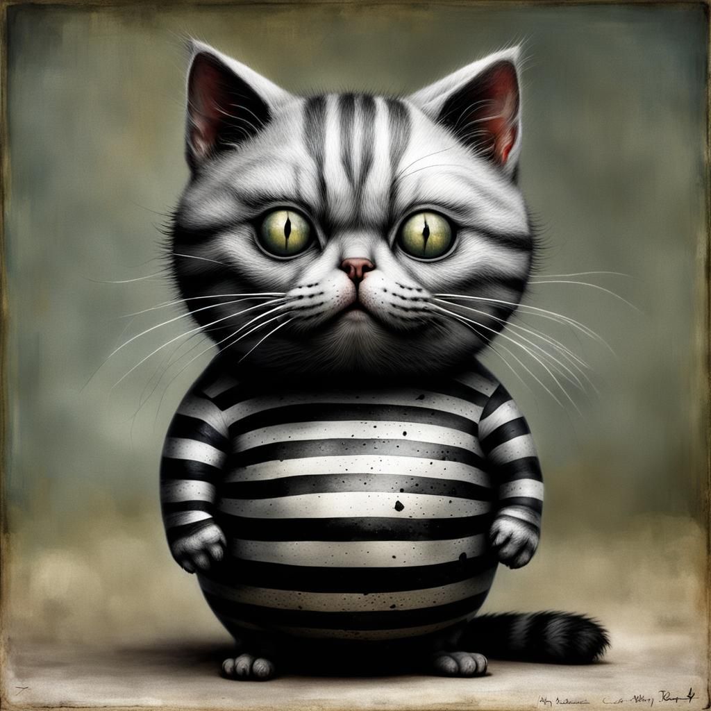 Cyborg Kitten Street Thug in Volcanic Hyperspace