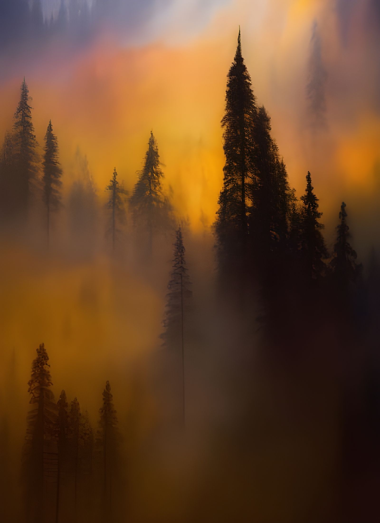 Golden Abstract Cycles Matte Painting in Ultrarealism