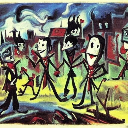 Vampire Tournament: Animation Heroes in Expressionist Style