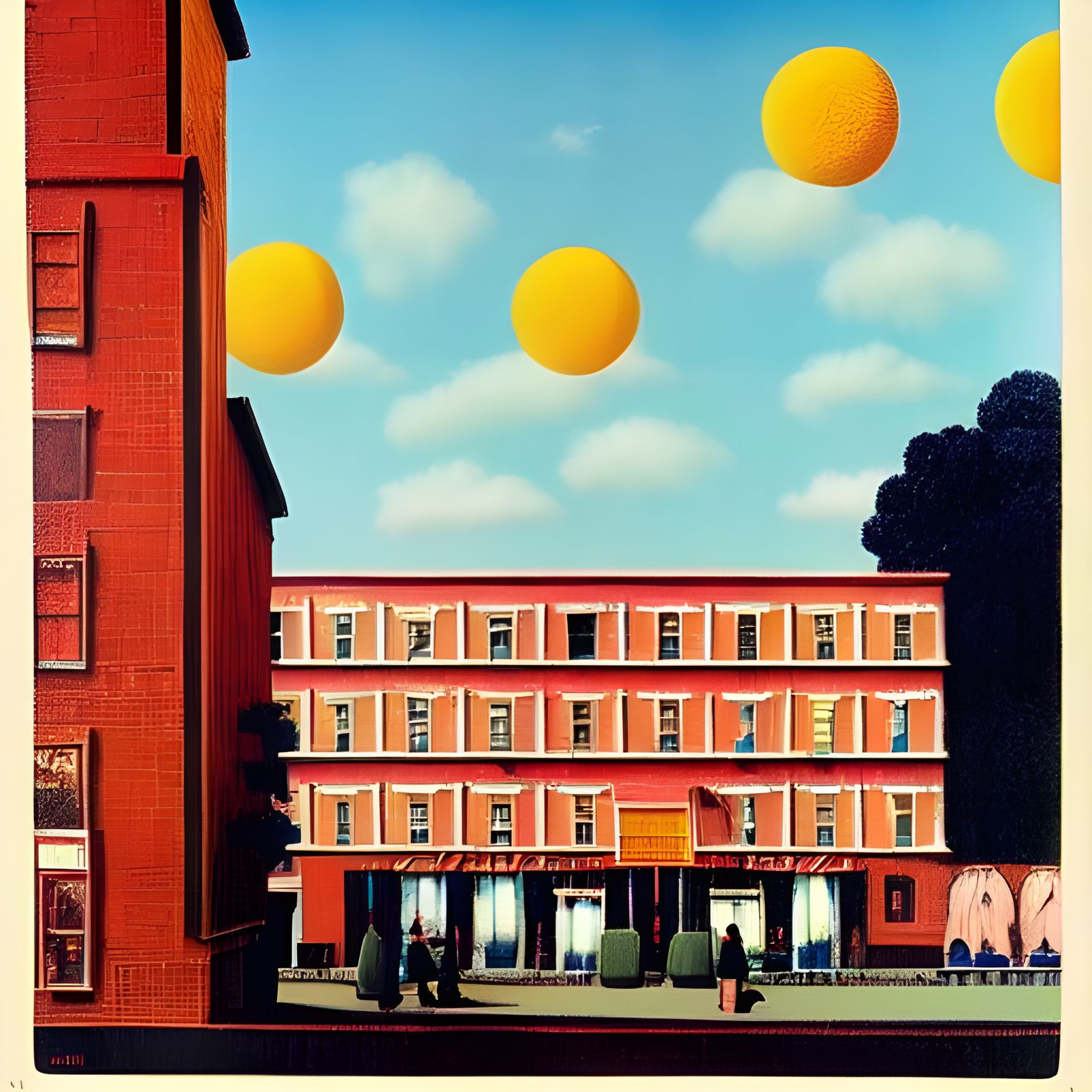 Surreal Thrift Store Scene in Pop Art Style