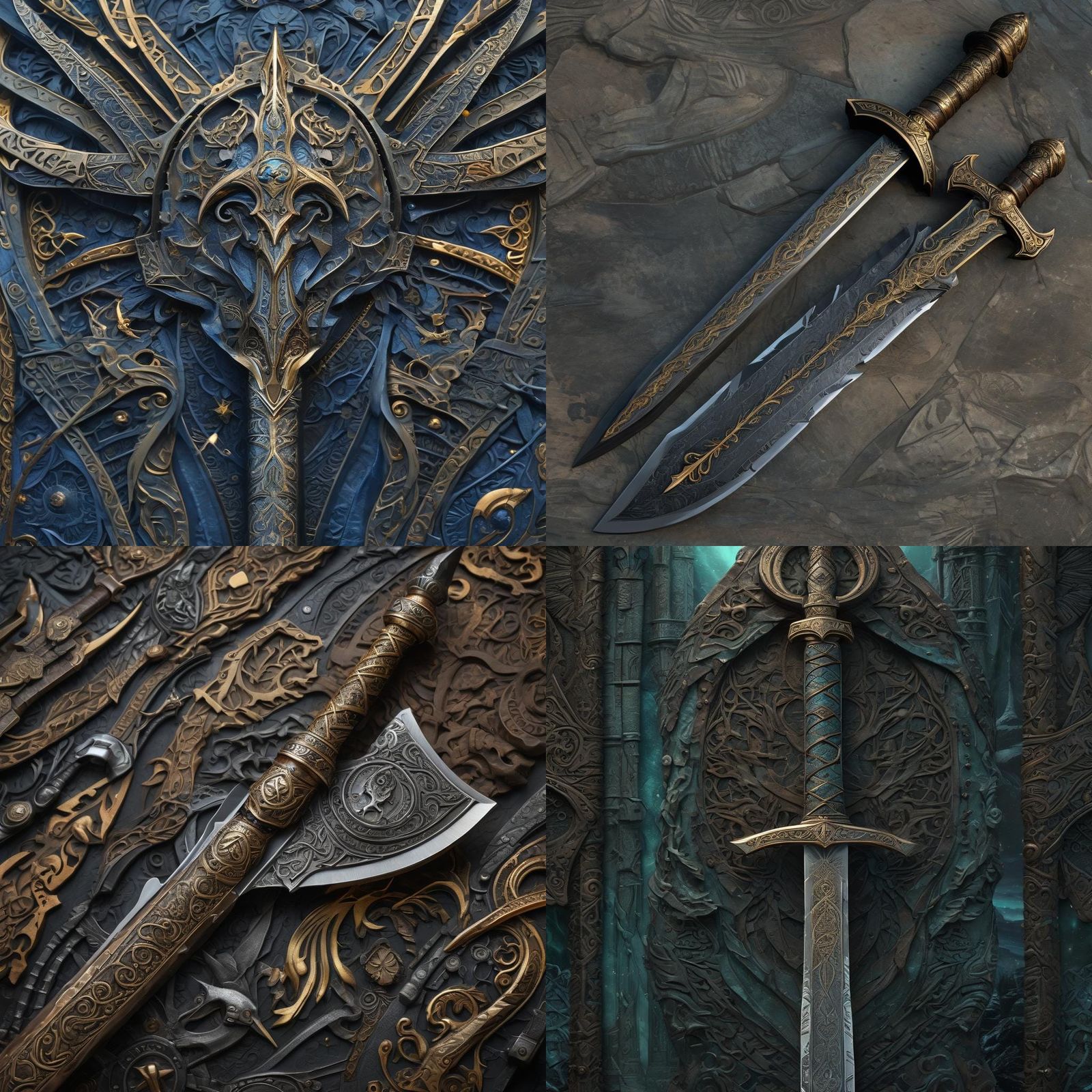 Giant Star Metal Zweihander with Viking Imagery