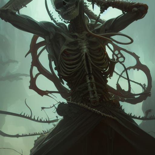 Dark Fantasy Skeleton Concept Art in 8K Resolution