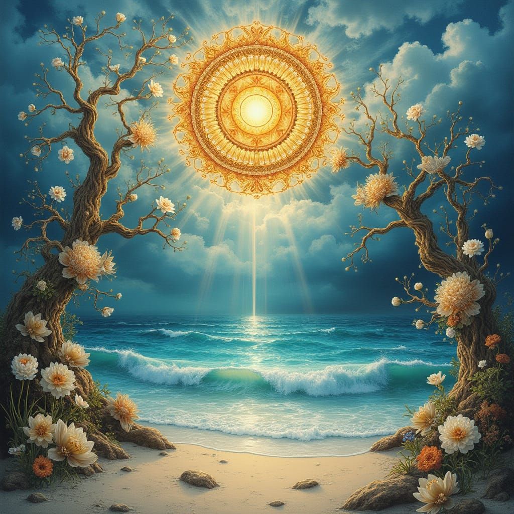 Sacred Beach Portal in Golden Mandalas
