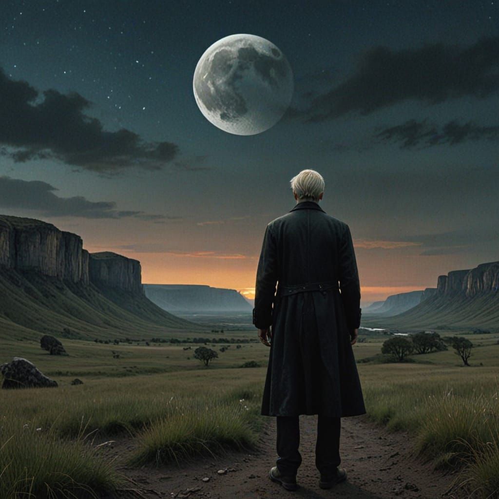 Mysterious Post-Impressionist Figure in a Dreamlike Landscap...