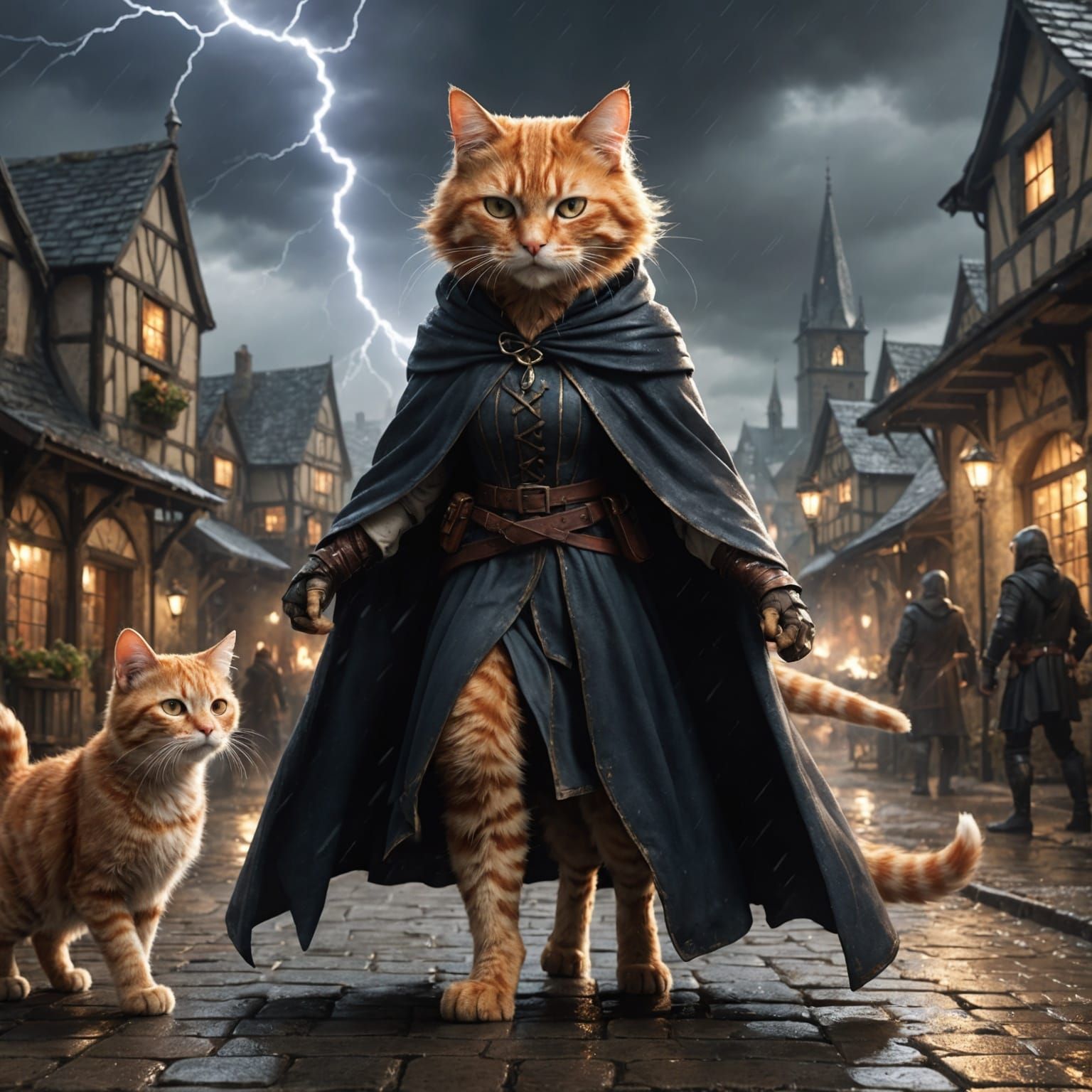 Mariah's Confrontation: Hyperrealistic Anthropomorphic Cat i...