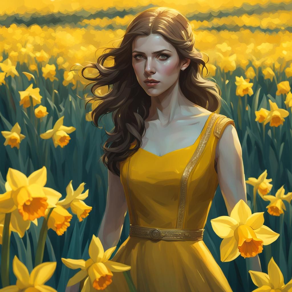 Anna Kendrick in Daffodils, Splash Art Style