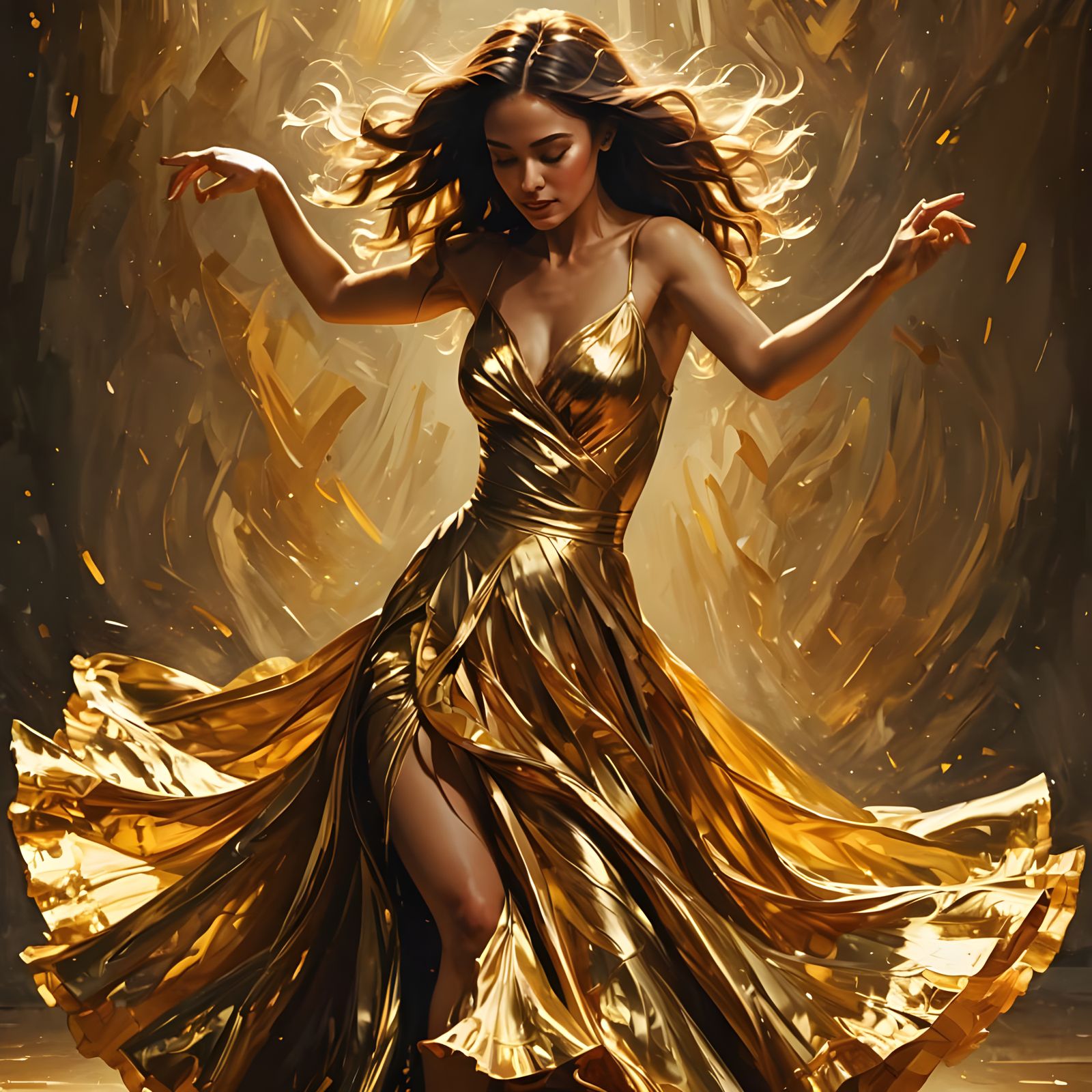 Dynamic Dance: A Beautiful Woman in Motion