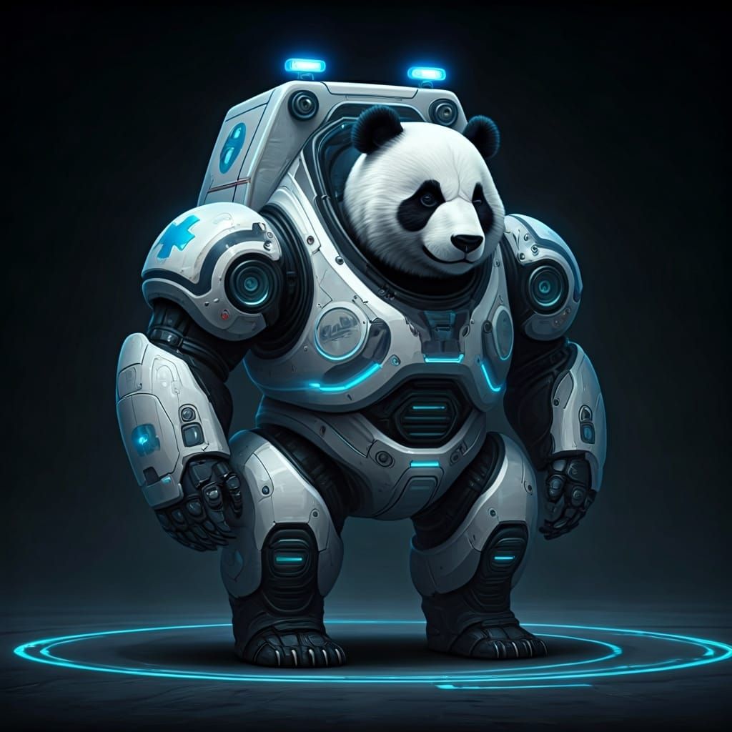 Pandamedic Seraph: Biomechanical Panda Ambulance Fusion