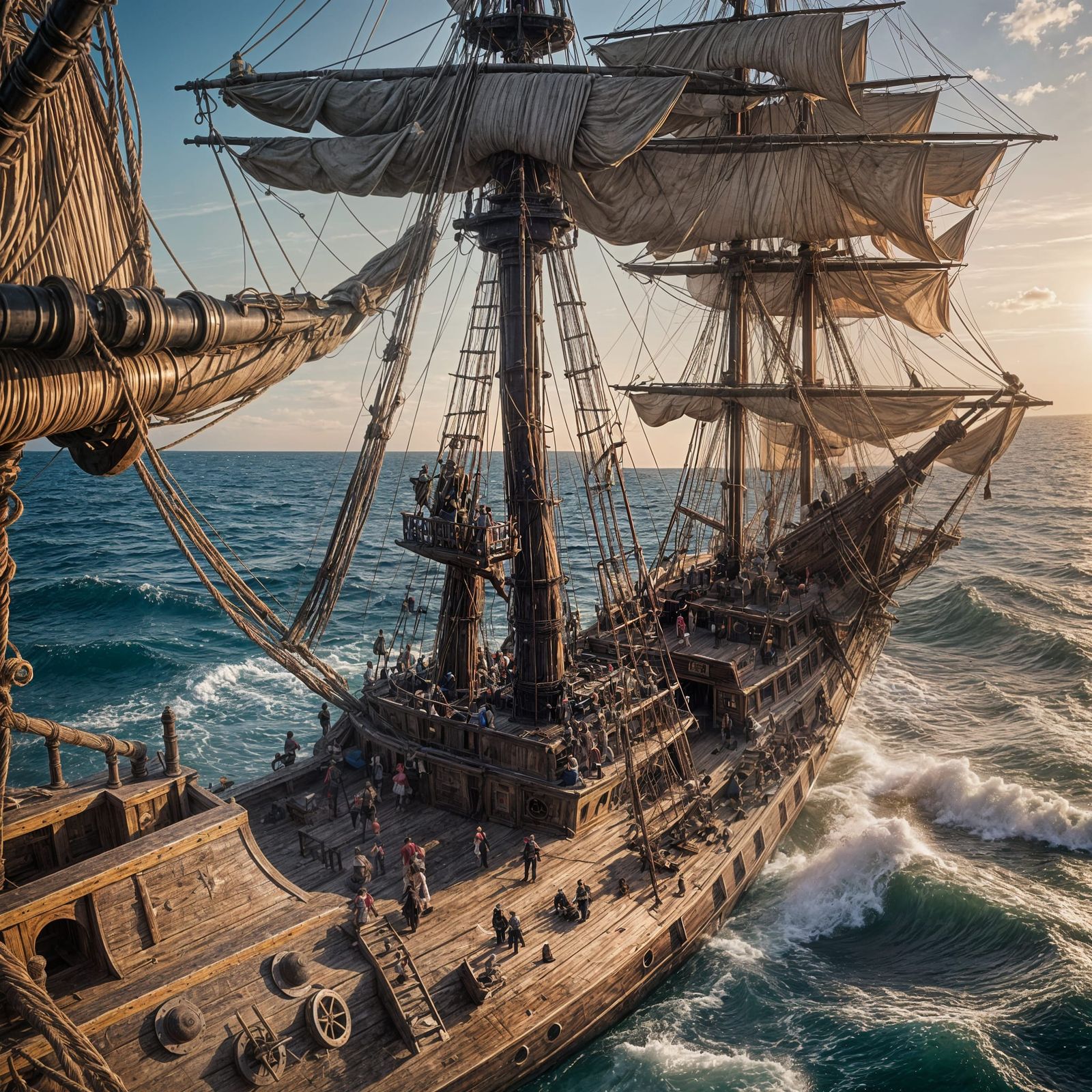 Pirate Ships in Sea Battle: Professional Photography