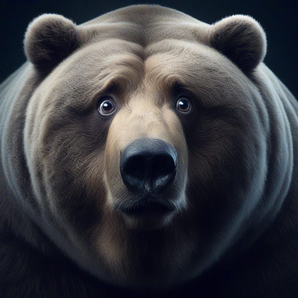 Obese Kodiak Bear with Sarcastic Expression