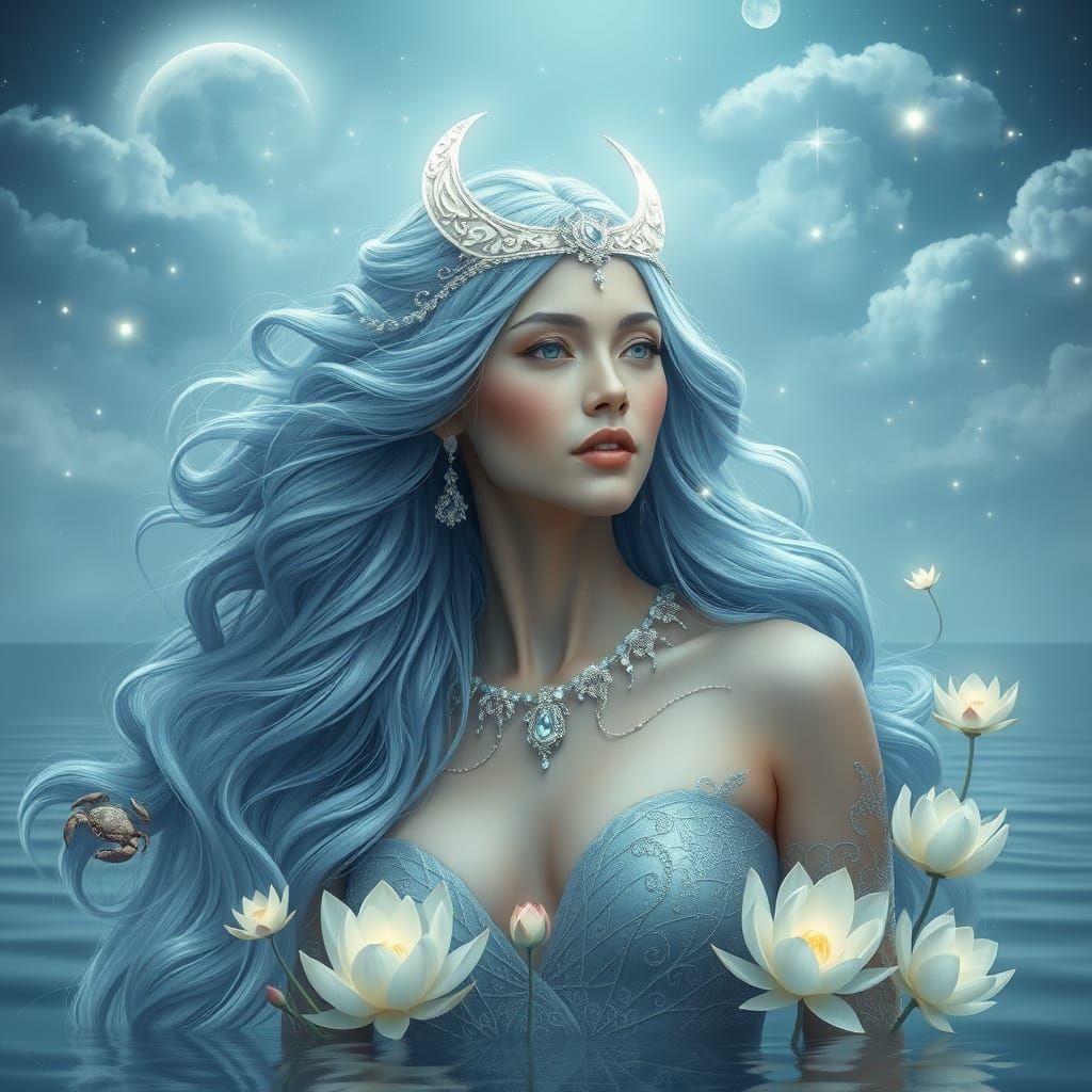Silver-Blue Goddess of the Lunar Tides