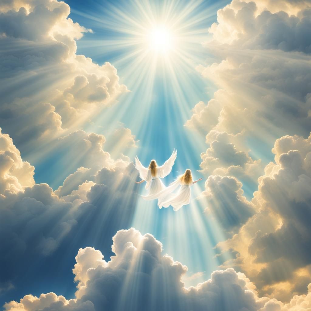 Angels Singing in Heaven with Divine Sunshine