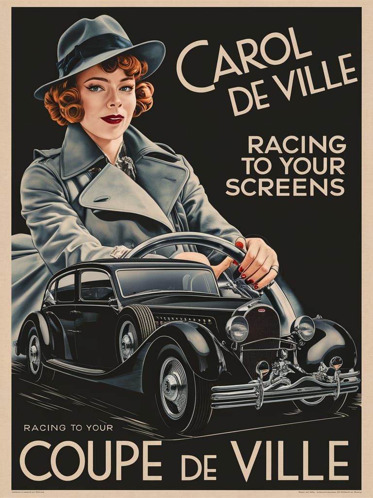 Art Deco Glamour: Carol De Ville in Her Opulent Bugatti Roya...