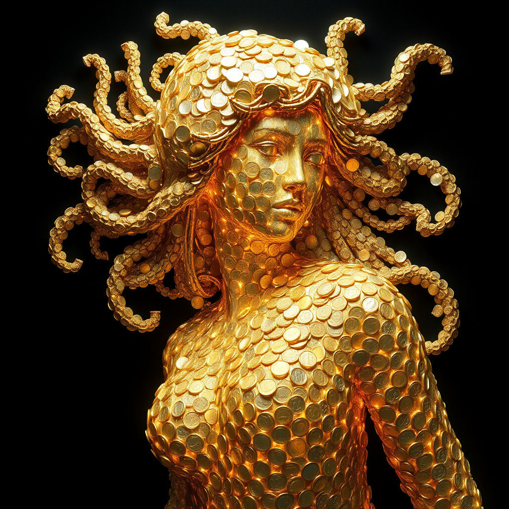 Aphrodite Coin Sculpture: Fantasy Concept Art