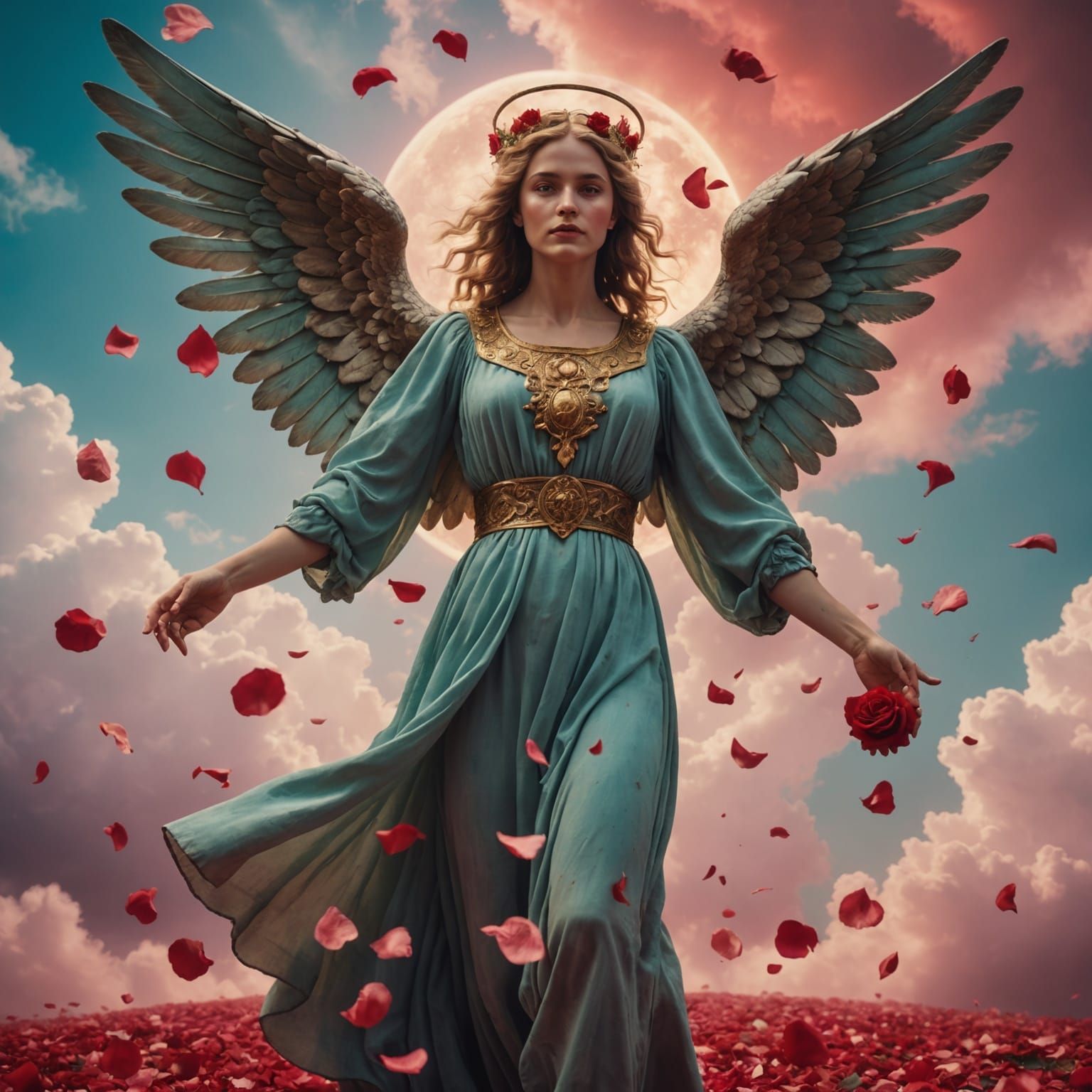 Tarot Card Angel in a Cinematic Style